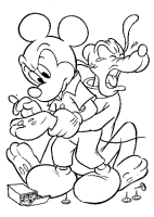 A coloring page of mickey mouse